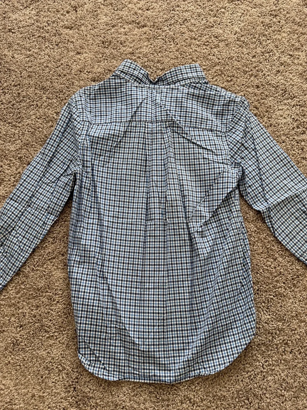 Ralph Lauren Blue and White Check Button-Down Shirt for Kids